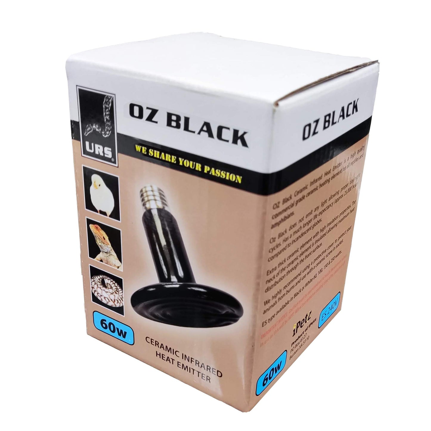 Oz Black Ceramic Infrared Heat Emitter