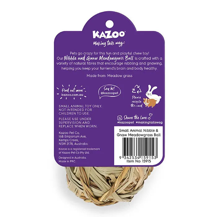 Kazoo Nibble & Gnaw Meadowgrass Ball