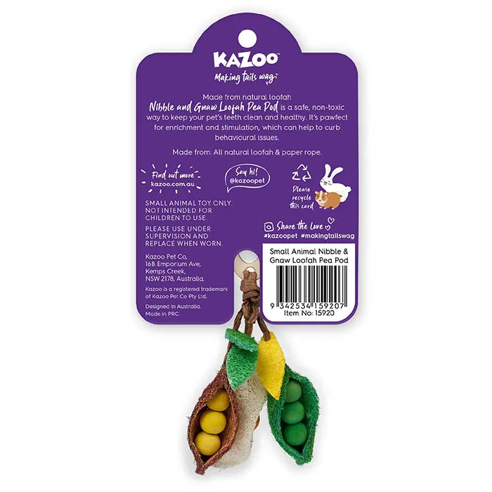 Kazoo Nibble & Gnaw Loofah Pea Pod
