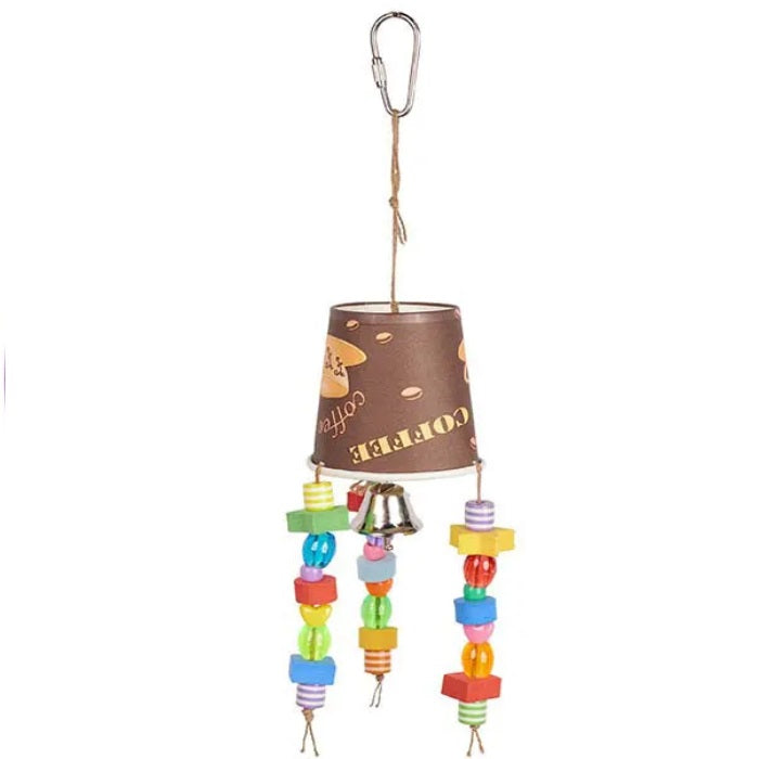 Dangle Cup with Beads Bird Toy