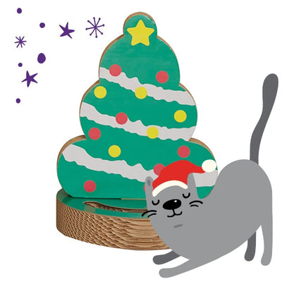 Cat Christmas Tree - Cardboard Scratcher & Ball Game