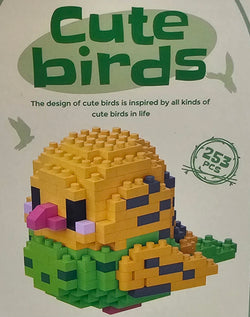 Cute birds building blocks