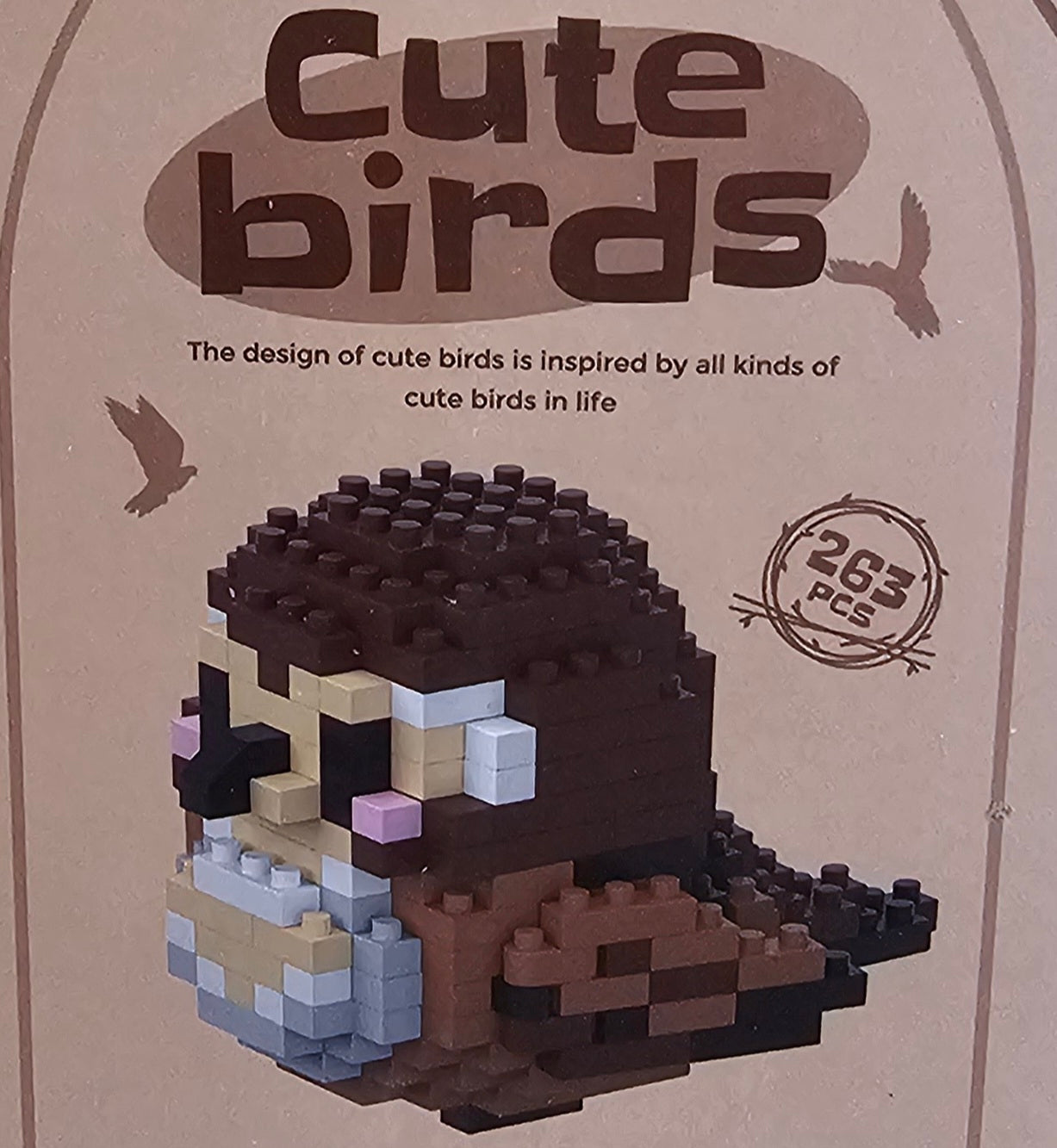 Cute birds building blocks