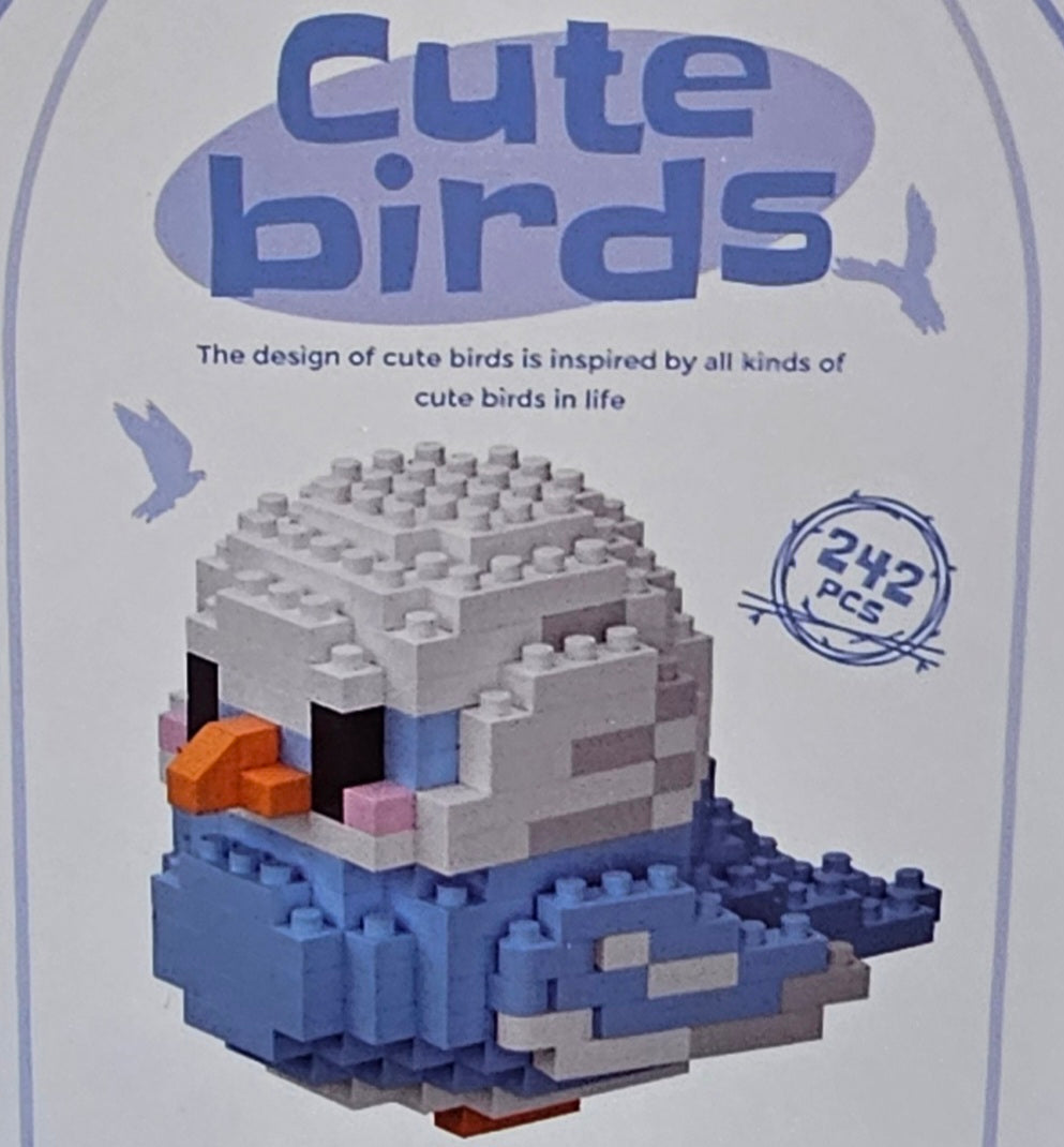 Cute birds building blocks