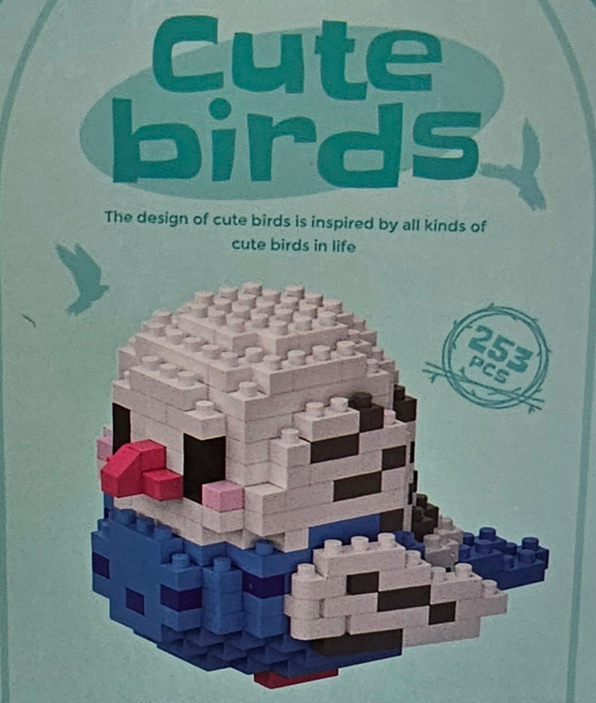 Cute birds building blocks