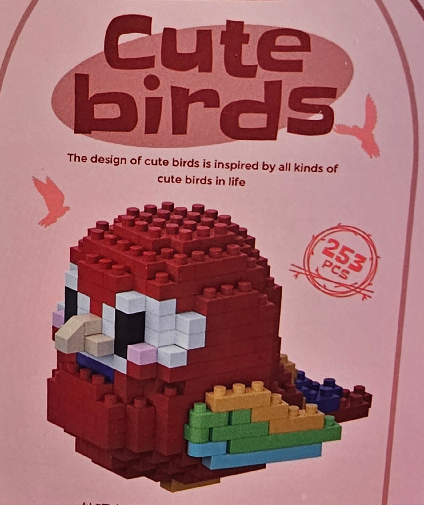 Cute birds building blocks