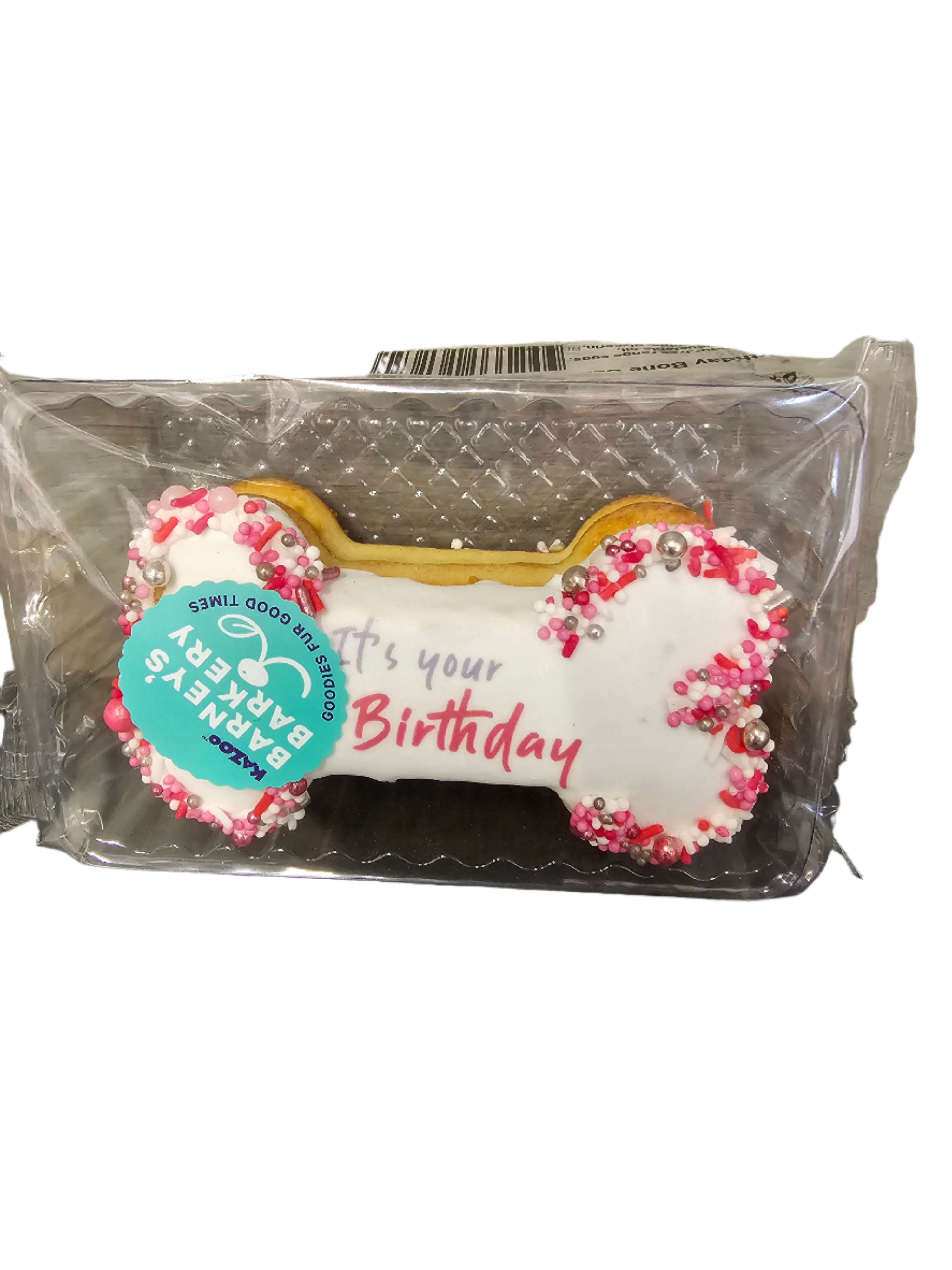 Dog birthday bone cake pink