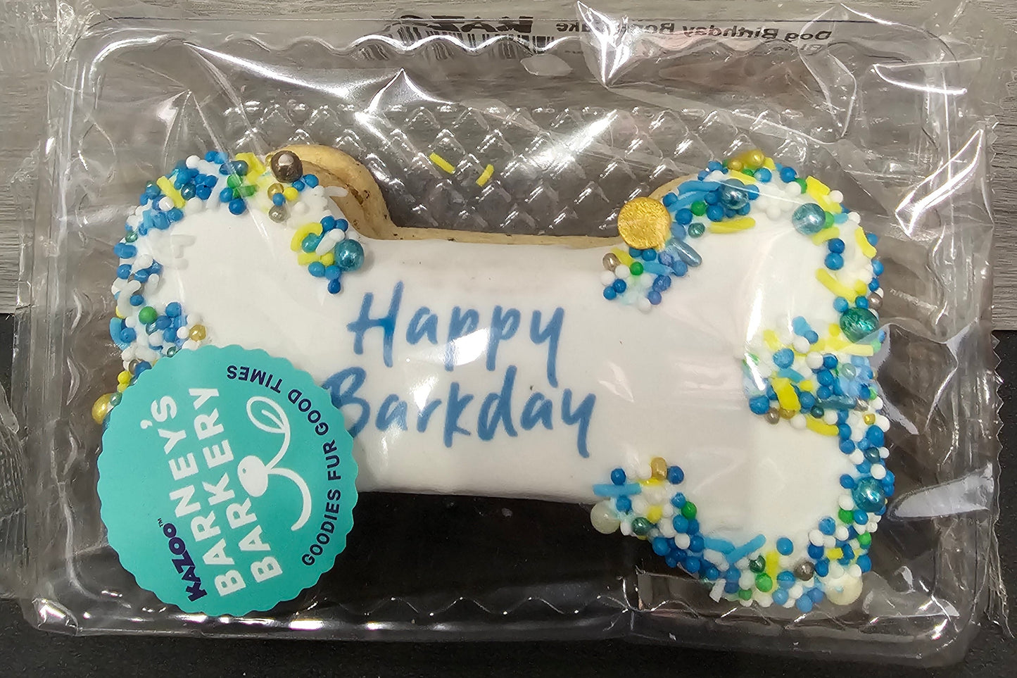 Dog birthday bone cake blue