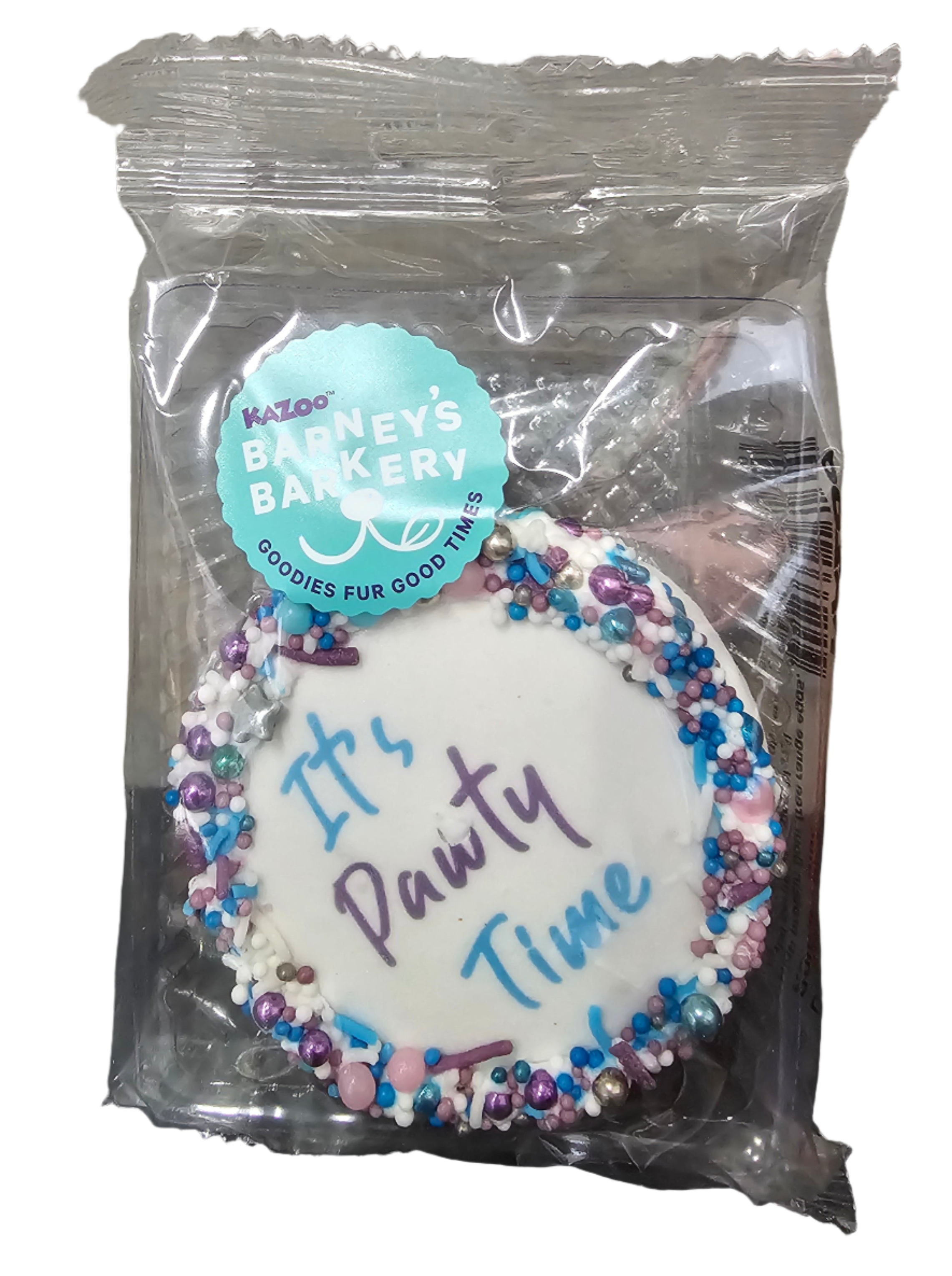 Dog birthday cake round Blue