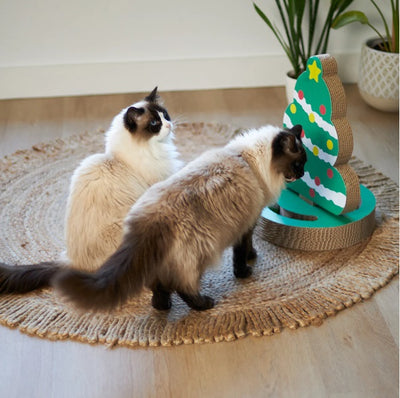 Cat Christmas Tree - Cardboard Scratcher & Ball Game