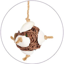 Vine Ball With Shells Bird Toy