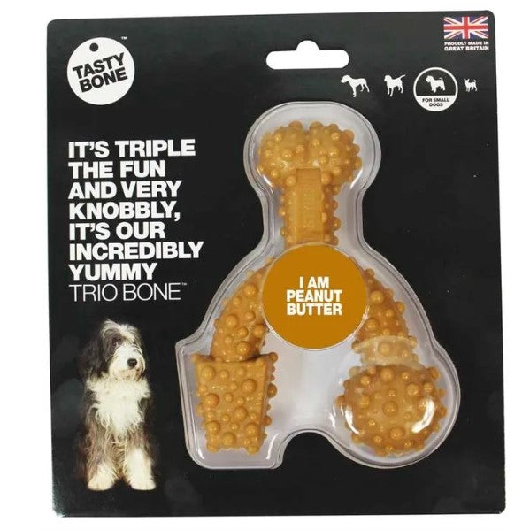 Nylon Trio Bone For Dogs - Peanut Butter