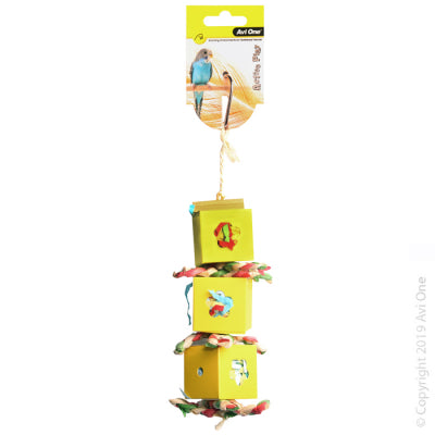 Bird Toy Boxes With Paper With Wooden Beads 37Cm