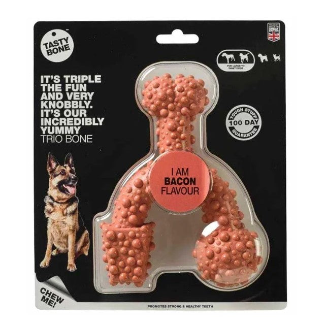 Nylon Trio Bone For Dogs - Bacon