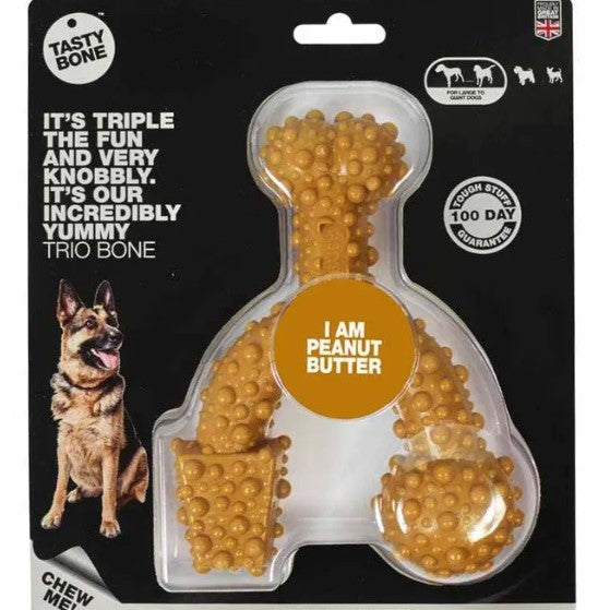 Nylon Trio Bone For Dogs - Peanut Butter