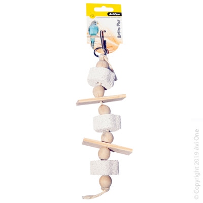 Bird toy Wooden blocks and pumice 28cm