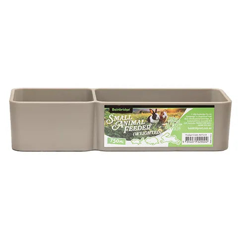 Small Animal Feeder Bowl Double Rectangular - Weighted