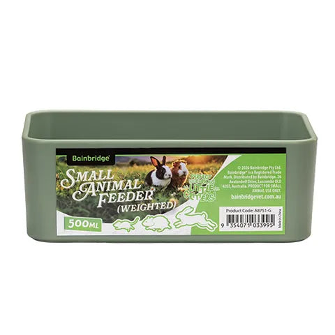 Small Animal Feeder Bowl Rectangle - Weighted