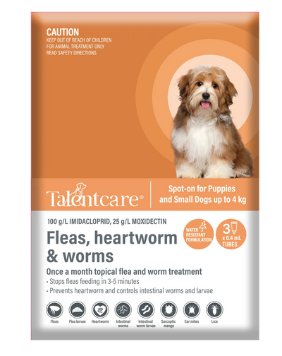 Talentcare® Spot-on for Puppies and Small Dogs up to 4 kg (3 PACK)