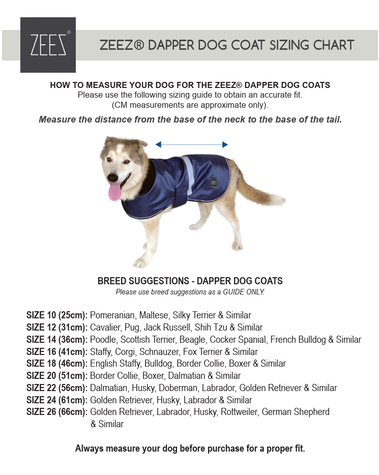 Zeez Dapper Dog Coat