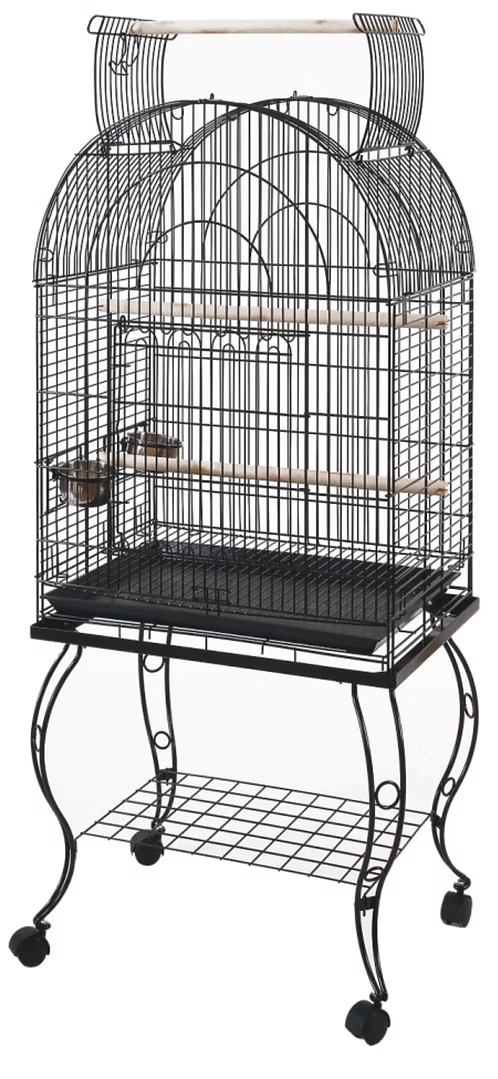 24" Dome Open Top Parrot Cage w/Stand BLK STORE PICK UP ONLY
