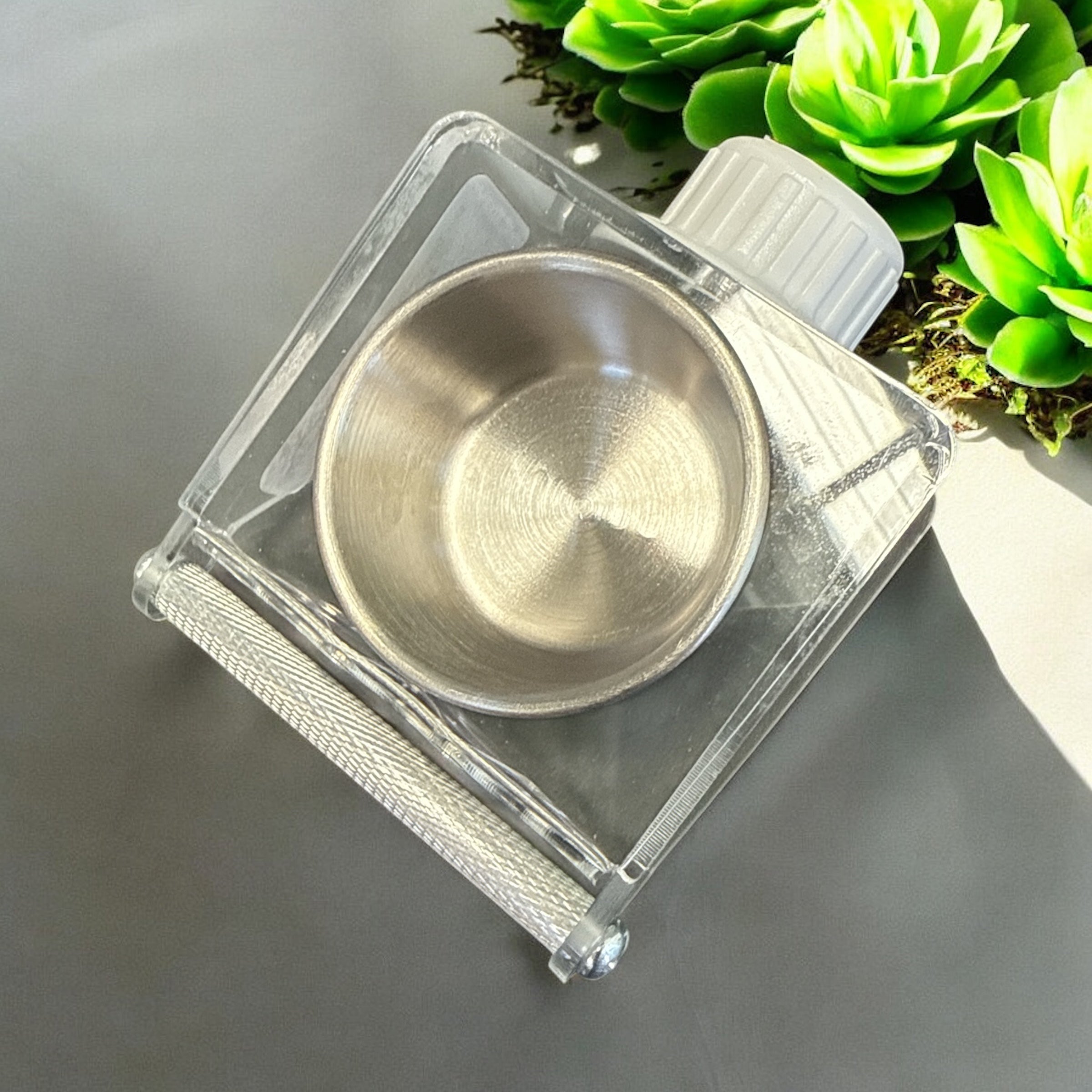 Mini Screw On Acrylic Feeder with Perch