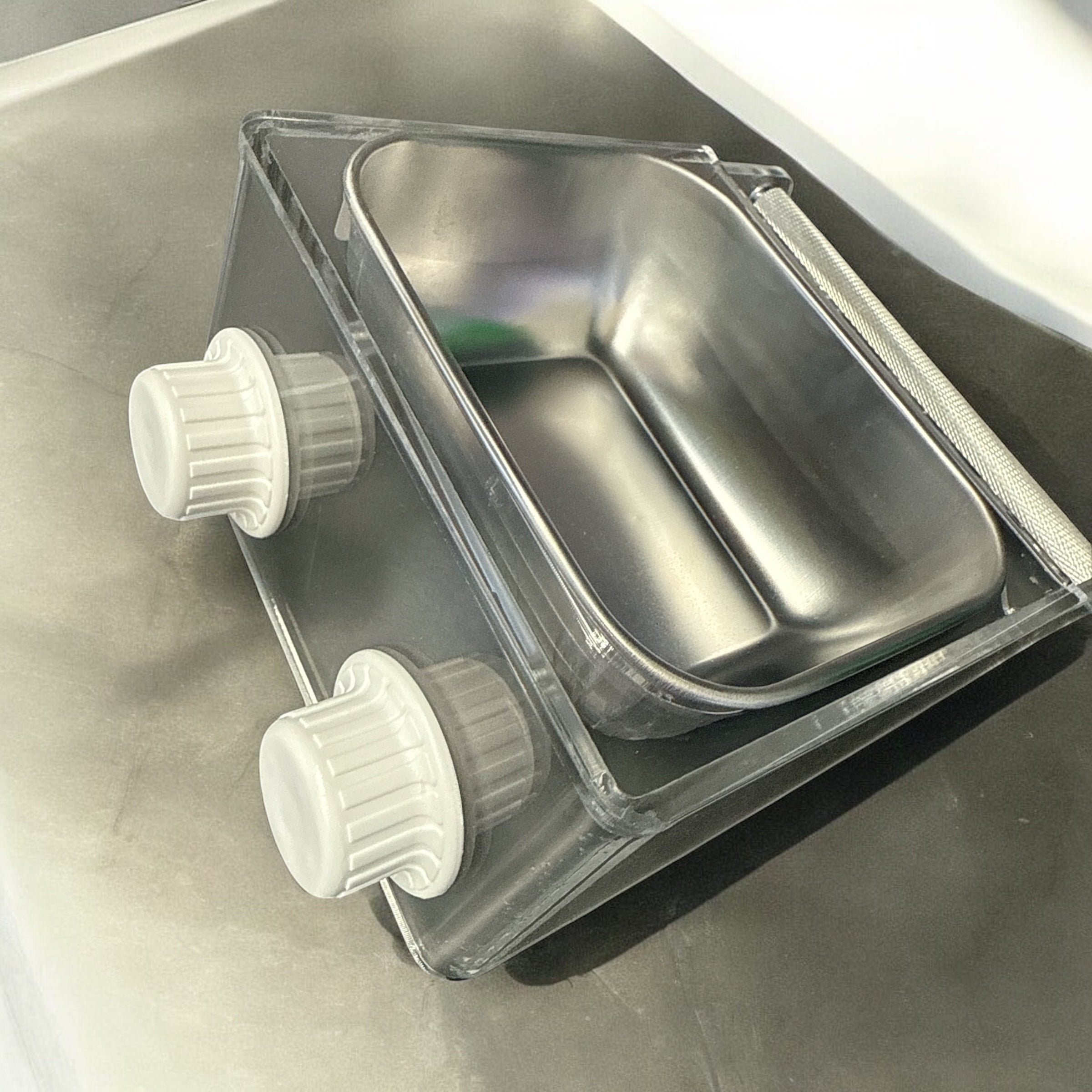 Rectangular Screw On Acrylic Feeder with Perch