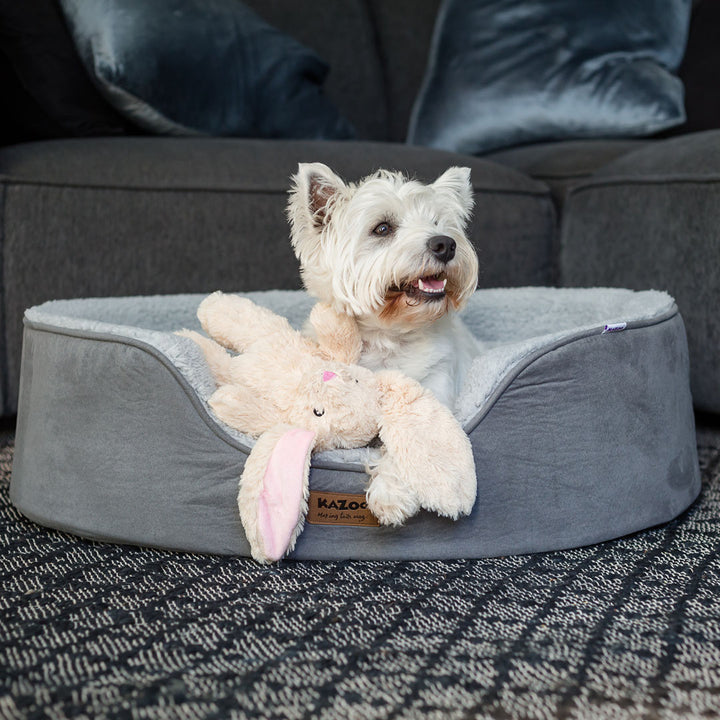 Manhattan Dog Bed - Grey & White