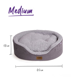 Manhattan Dog Bed - Grey & White