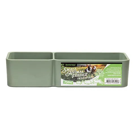 Small Animal Feeder Bowl Double Rectangular - Weighted