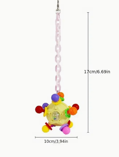 Parrot Chew Soft Toy With Plastic Chain