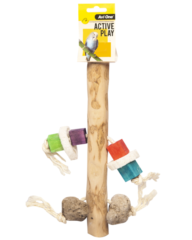 Bird Toy Wooden Play Perch 17cm