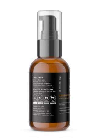100% Raw Hemp Seed Oil: Turmeric and Black Pepper (Food Supplement)