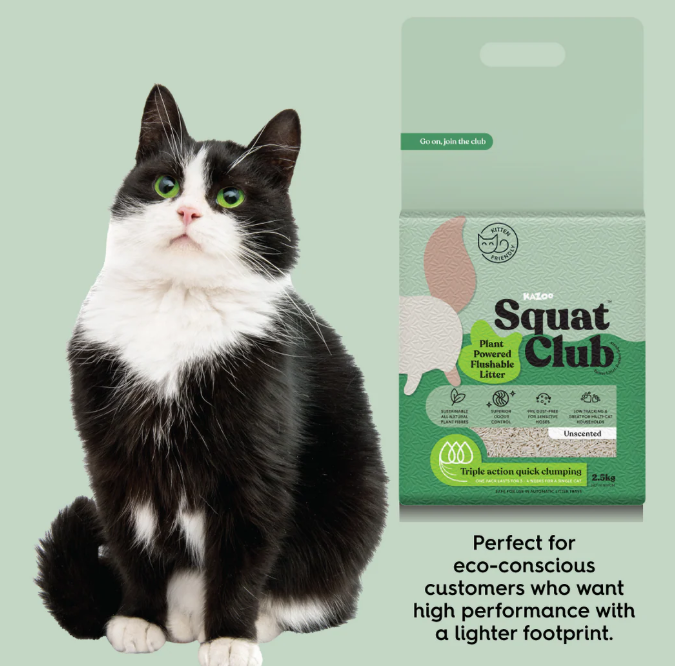 Squat Club Plant Powered Flushable Cat Litter