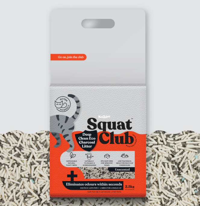 Squat Club Deep Clean Eco Charcoal Cat Litter