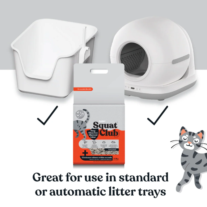 Squat Club Deep Clean Eco Charcoal Cat Litter