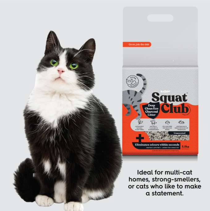 Squat Club Deep Clean Eco Charcoal Cat Litter