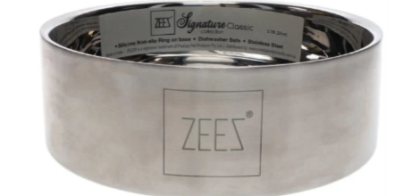 ZEEZ Signature Collection Stainless Steel Classic Pet Bowl