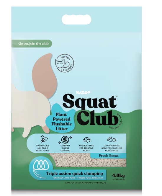 Squat Club Plant Powered Flushable Cat Litter