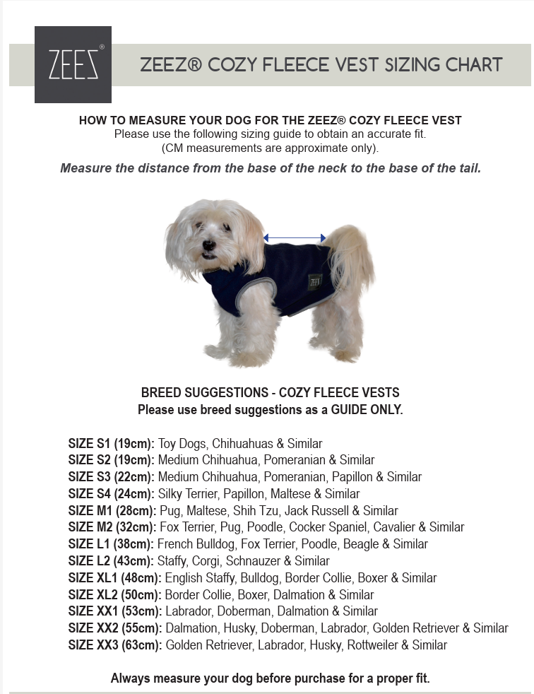 Zeez Cozy Fleece Dog Vest