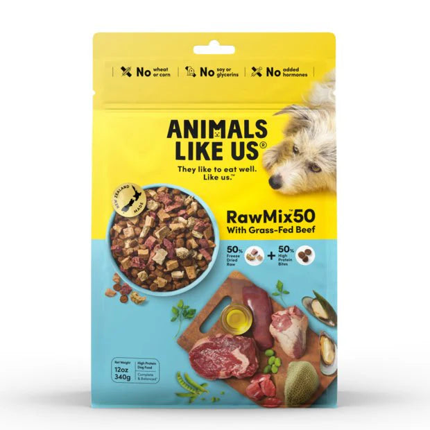Animals Like Us Raw Mix 50 with Grass Fed Beef Freeze Dried Dog Food