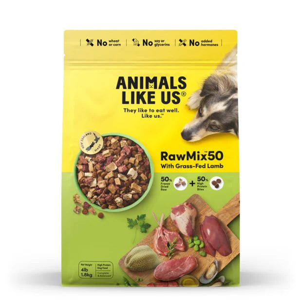 Animals Like Us Raw Mix 50 with Grass Fed Lamb Freeze Dried Dog Food