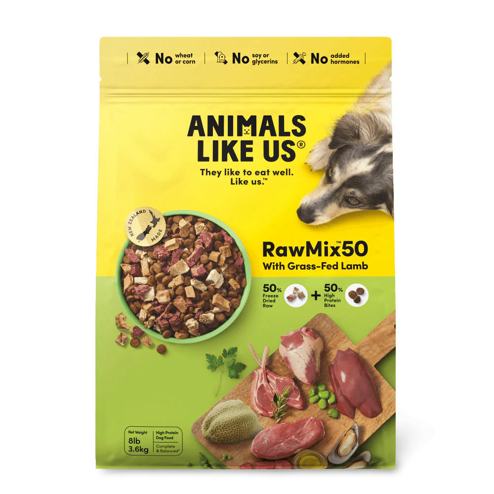 Animals Like Us Raw Mix 50 with Grass Fed Lamb Freeze Dried Dog Food