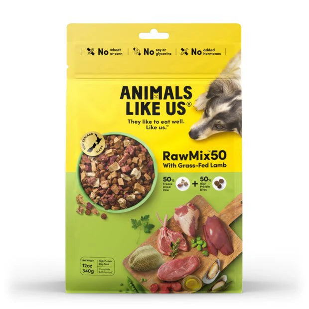 Animals Like Us Raw Mix 50 with Grass Fed Lamb Freeze Dried Dog Food