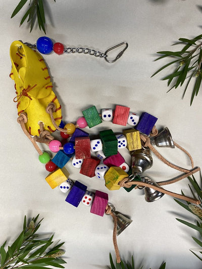 Chew Shoe with dice and beads