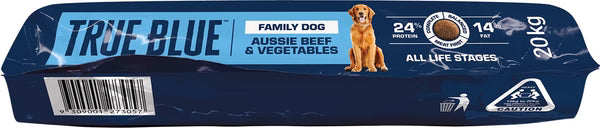 True Blue Family Dry Dog Food Beef & Vegetables 20kg