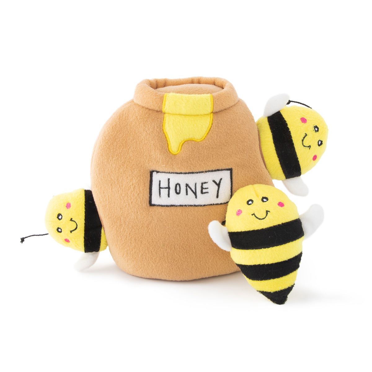 Burrow Interactive Squeaker Dog Toy - Honey Pot