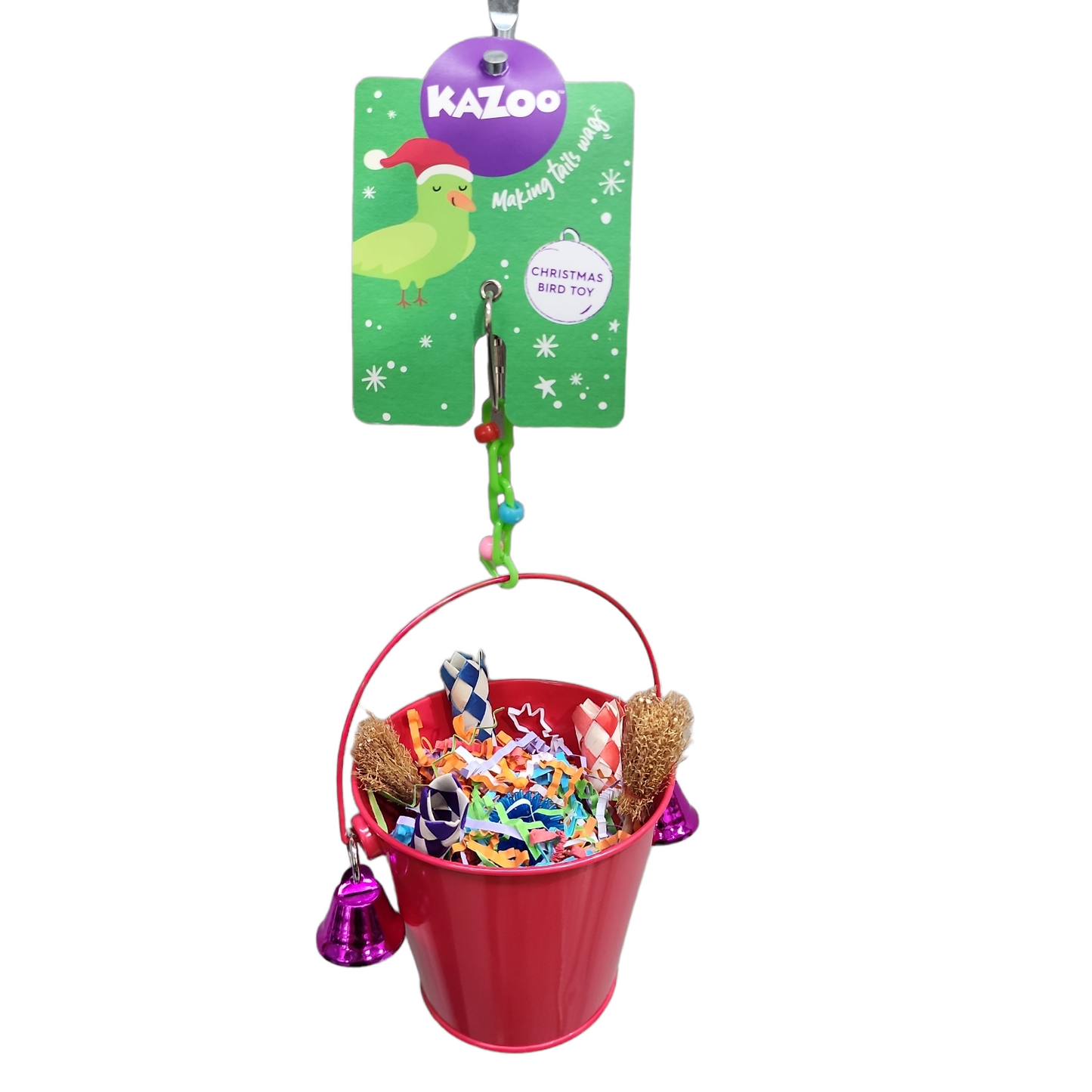 Festive Forage Bucket with Bells