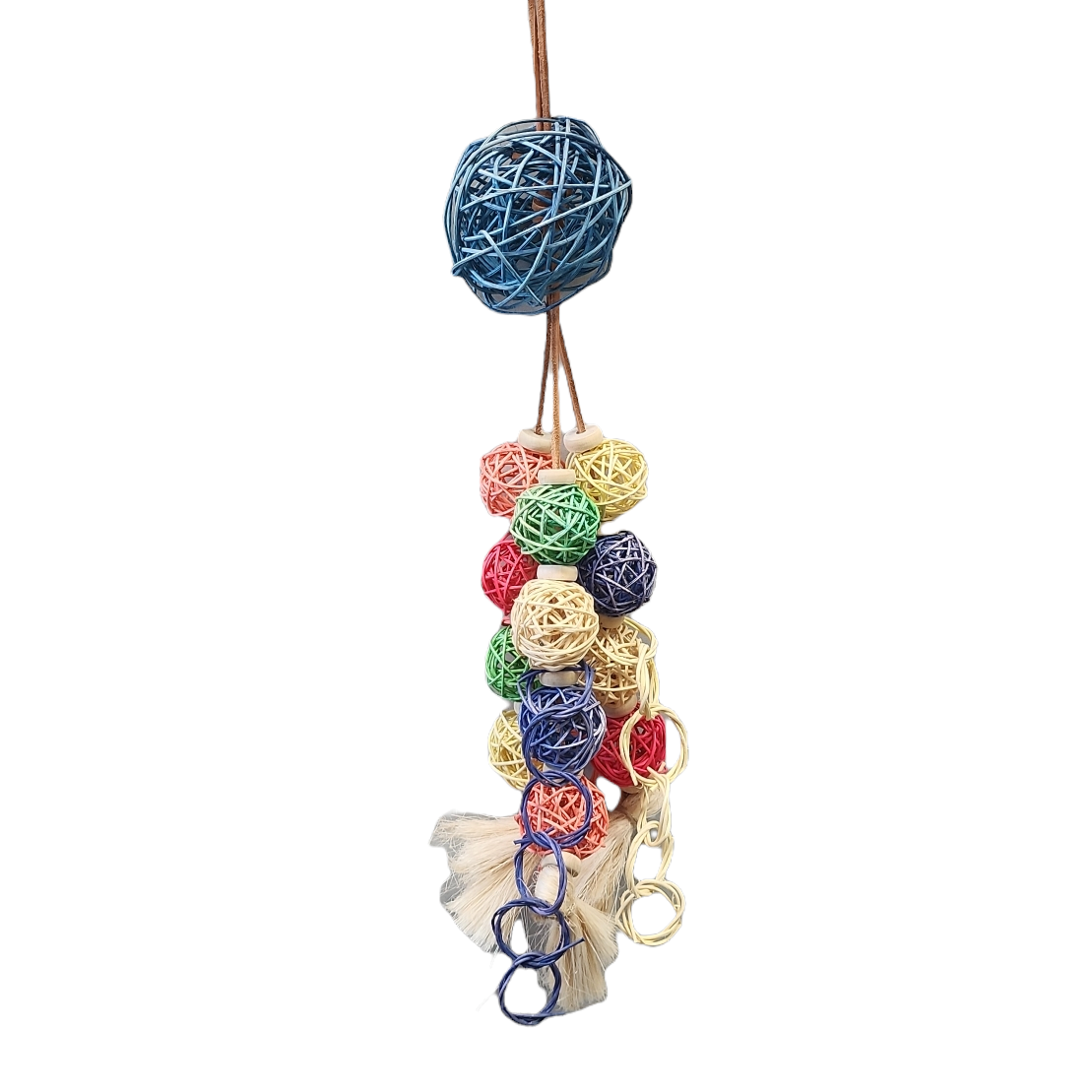 Just For Fun Wicker Ball w Tassel - 50x10cm