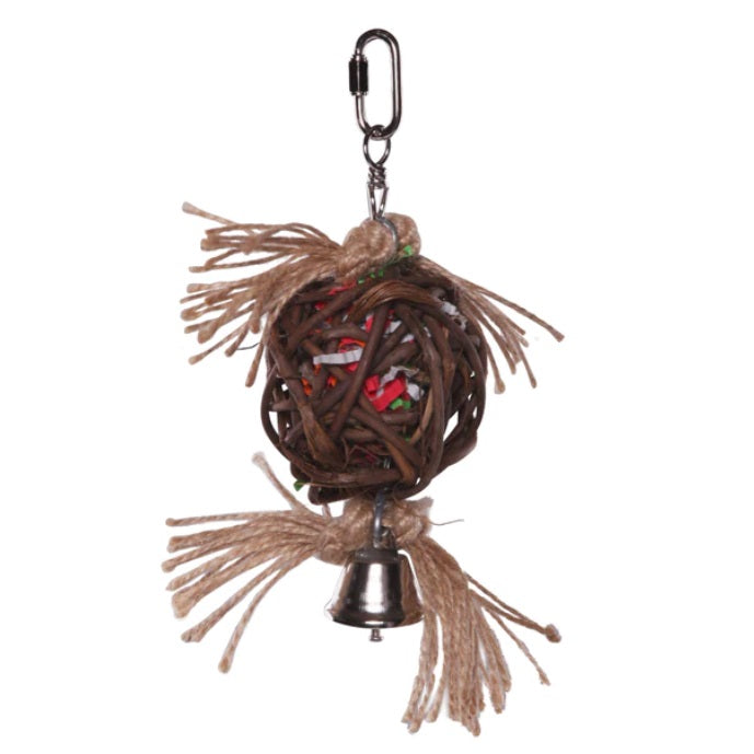 Hanging Wicker Ball with Bell